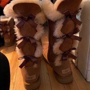 Tall Tan Bailey Bow UGG Boots